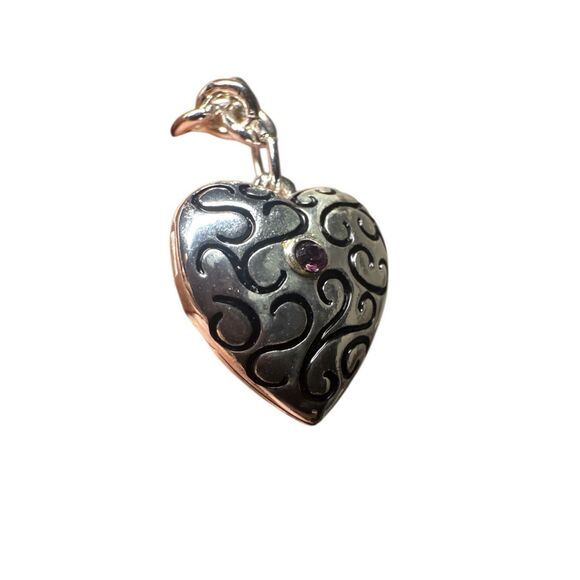 Silver-Tone Swirl Heart Locket Charm Bracelet - Picture 11 of 11